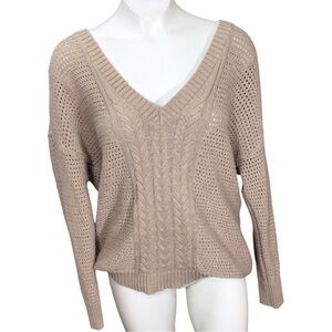 Lane Bryant V Neck Sweater Sparkly Cable Knit Woman’s size 18/20 EUC